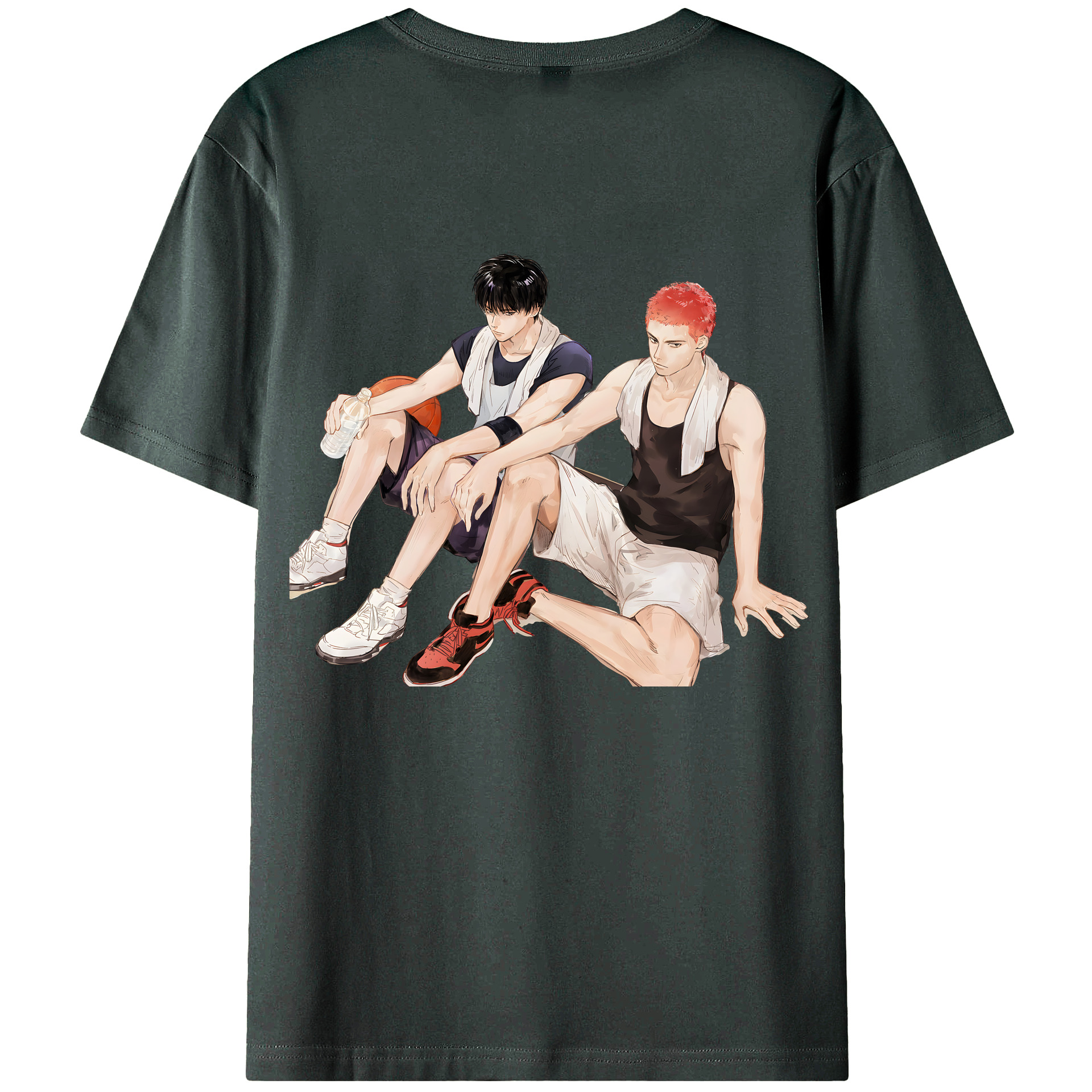 （画像用） SLAM DUNK／スラムダンク 綿100％ メンズ半袖Tシャツ（バックプリント） 通気性